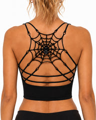 Sexy Spider Web Sleeveless Backless Tank Top