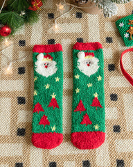 Christmas Coral Fleece Fun Print Warm Socks