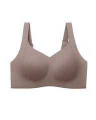 Women's Wire-free Seamless Double-layer Lifting Shoulder Straps Full Cup Push-up Jelly Bra