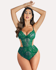 Lace V Neck Cut Out One Piece