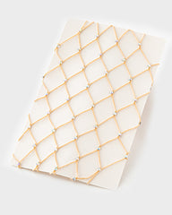 Sparkling Rhinestone Large Grid Fishnet Tights