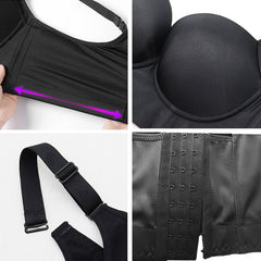 Push-Up Back Smoothing Bra-Brown+Beige (2 PACK）