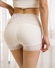 High-waisted Lace Seamless Breathable Tummy Control Antibacterial Crotch Shaping Shorts