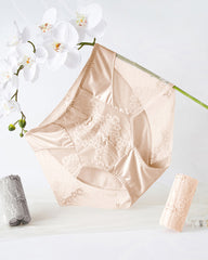 Plus Size Lace Sheer Mesh Seamless High-waisted Panties