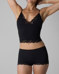 Sexy Skin-friendly Lace Trim V-neck Camisole and Boyshorts Underwear Set