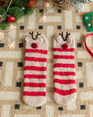 Christmas Coral Fleece Fun Print Warm Socks
