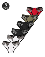 4/6-Pack Floral Lace Panties  Mixed Color Set