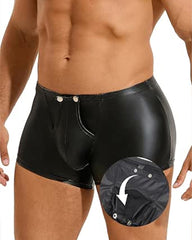 Men's PU Leather Sexy Boxer Briefs