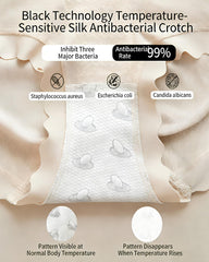 Mulberry Silk Warming Temperature-sensitive 10A Antibacterial Crotch High Elasticity Seamless Hip-lifting Panties