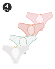 4-Pack Sexy Cutout Metal Butterfly Detail Panties