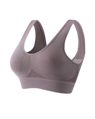 Casual Seamless Elastic Band Removable Pads Integrated Sports Bra