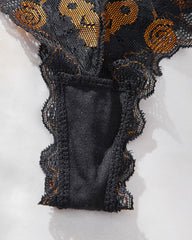 Halloween Sexy Pumpkin Pattern Lingerie Set
