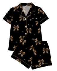 Multi-Print Short Sleeve Button-Down Pajama Set