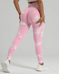 Seamless Tie-dye High-waisted Slimming Butt-lifting Tight-fitting Yoga Pants