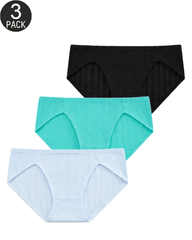 3-Pack Women's Textured Mid-Rise Briefs Mixed Colors