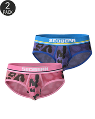 2-Pack Sexy Men's Leopard Print Ultra-Thin Breathable Underwear