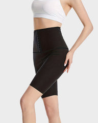 Pantalones de Sauna para Entrenamiento de Cintura Alta y Control de Abdomen de 5/8 de Largo