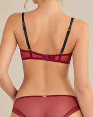 Sexy Floral Lace Underwire Bra & Mesh Panty Set