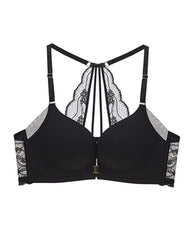 Sexy Front Closure Seamless Wire-Free Push-Up Lace Back Bra