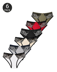 4/6-Pack Floral Lace Panties  Mixed Color Set
