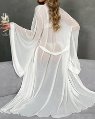 Sexy Mesh Tie-front Cardigan Home Robe