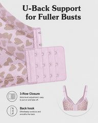 Plus Size Sexy Leopard Heart Lace Push-Up Bra