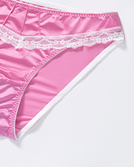 Plus Size Satin Lace Princess Vibe Panties 3-Pack