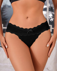 Lace-trimmed Stretchy Comfortable Pure Cotton Crotch Panties