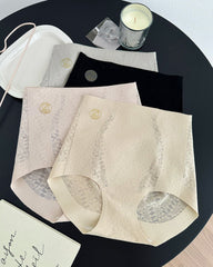 High-waisted Seamless Lace Stretch Invisible Tummy-control Panties