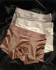 3-Pack Men's Satin Cool-Feel Ice Silk Breathable Mesh Boxer Briefs