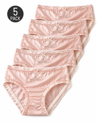5-Pack Satin-Look Gathered Panties
