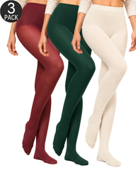 3-Pack Christmas Velvet Tights – Mixed Colors