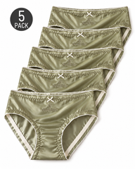5-Pack Satin-Look Gathered Panties