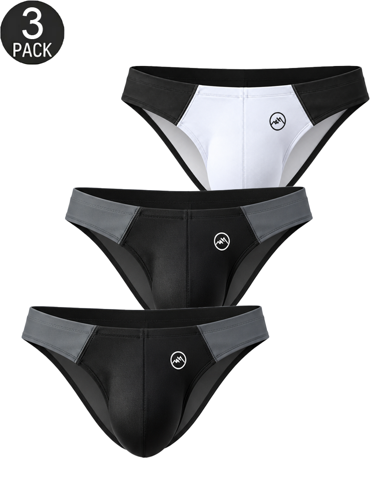 3-Pack Men's Ice Silk Low Rise Stretch Briefs