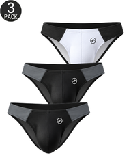 3-Pack Men's Ice Silk Low Rise Stretch Briefs