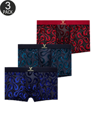 3-Pack Snake Pattern Stretch Boxer Briefs