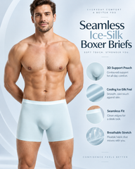 3-Pack Mixed Colors Seamless Stretch Boxer Briefs
