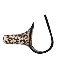 Men's Leopard Print Mesh Pouch Thong