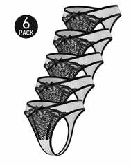6-Pack Sexy Lace Colorblock Breathable Thongs
