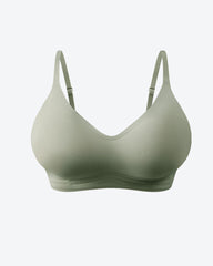 Women's V-neck Seamless Breathable Push-up Vest Bra  with Two Removable Shaping Pads