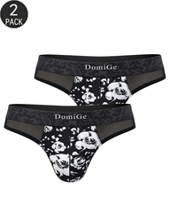 2-Pack Sexy Men's Printed Mesh Low-Rise Thongs