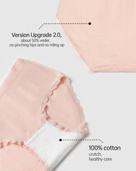 Multi-Pack Women's Mid-Waist Lace Striped Heart Antibacterial Cotton Panties