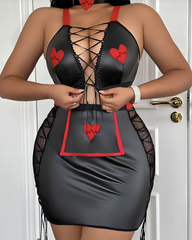 Plus Size Sexy Lace-Up Nurse Costume Lingerie Set