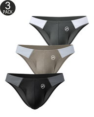 3-Pack Men's Ice Silk Low Rise Stretch Briefs