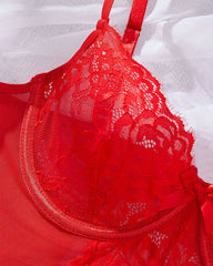 Sexy Lace See-through Mesh Slip Nightgown