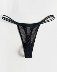 3-Pack Rhinestone Heart Sheer Mesh Thong Panties