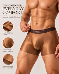 3-Pack Satin-Look Stretch Boxer Briefs with Contoured Pouch