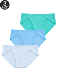 3-Pack Women's Textured Mid-Rise Briefs Mixed Colors