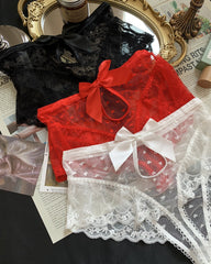 High-waisted Lace Openwork Mesh Breathable Panties