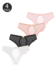 4-Pack Sexy Cutout Metal Butterfly Detail Panties